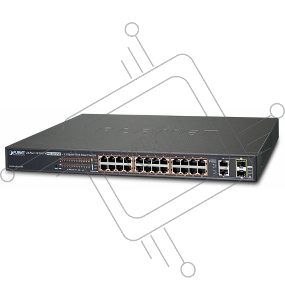 Коммутатор PLANET 24-Port 10/100TX 802.3at High Power POE +  2-Port Gigabit TP/SFP Combo Managed Ethernet Switch (220W)