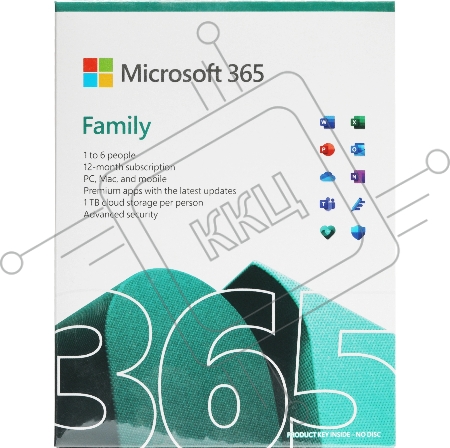 Офисное приложение Microsoft 365 Family Subscr 1YR Medialess P8 (6GQ-01556)