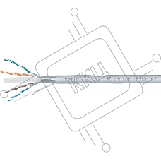 Кабель информационный Cabeus UTP-4P-CAT.6A-SOLID-PVC-GY кат.6A U/UTP 4 пары PVC внутренний 305м серый