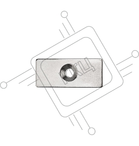 Неодимовый магнитный прямоугольник 35х15х3 мм с зенковкой 8х4 мм (упаковка 1 шт.)