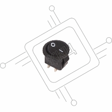 Выключатель клавишный круглый 250V 3А (2с) ON-OFF черный  Micro  REXANT