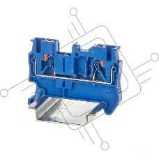 Клемма проходная VPR-2.5-BU, зажим push-in, 2 точки подключения, 2.5 кв.мм, синий