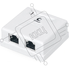 Розетка компьютерная RJ-45(8P8C) Cabeus WS-8P8C-Cat.6-SH-2 категория 6, экранированная, двойная, внешняя, Dual IDC