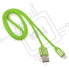 Кабель Cablexpert для Apple CC-S-APUSB01Gn-1M, AM/Lightning, серия Silver, длина 1м, зеленый, блистер 