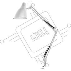 Светильник настольный Camelion KD-335 C01 белый с метал. струбциной, 230V, 40W, E27