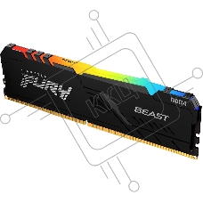 Оперативная память Kingston Fury Beast, DDR4, 16GB (1x16GB), 3200MHz, CL16, с радиатором, RGB, чёрный