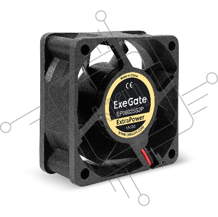 Вентилятор 12В DC ExeGate ExtraPower EP06025S2P (60x60x25 мм, Sleeve bearing (подшипник скольжения), 2pin, 4500RPM, 31dBA)