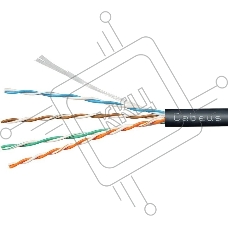 Кабель информационный Cabeus UTP-4P-Cat.5e-SOLID-OUT-LSZH-UV-100 кат.5E U/UTP 4 пары LSZH универсальный 100м черный
