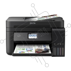 МФУ Epson L6190 (C11CG19404), 4-цветный струйный СНПЧ принтер/сканер/копир/факс A4, 33 (20 цв) стр/мин, 4800x1200 dpi, ADF30, дуплекс, подача: 250 лист., вывод: 30 лист., USB, Wi-Fi, Wi-Fi Direct, Epson Connect, печать фотографий, печать без полей, сенсор