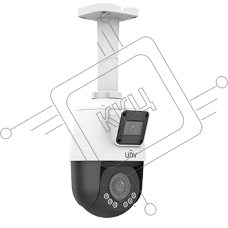 Сдвоенная видеокамера IP Uniview IPC9312LFW-AF28-2X4 Мини-PTZ: 2 x 2MP, поворотн. 4X объектив 2.8-12.0мм моториз. AF, обзорн. 2.8мм, IR upto 10m/50m, LightHunter, Ultra 265/H.265/H.264/MJPEG, 2 потока, 2 Mic & speaker, Micro SD, WiFi, PoE, IP66