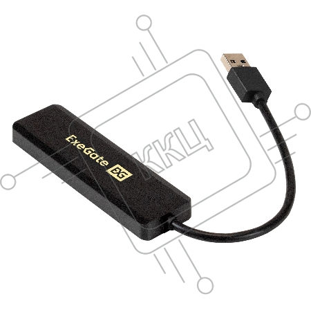 USB-Хаб (концентратор) ExeGate DUB-4P/1 (кабель-адаптер USB3.0 --> 4xUSB3.0, Plug&Play, черный)