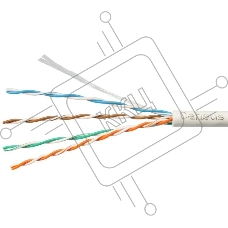Кабель информационный Cabeus UTP-4P-Cat.5e-SOLID-LSLTx-GY-100 кат.5E U/UTP 4 пары PVC внутренний 100м серый