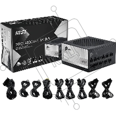 Блок питания ПК MSI PRO A1000PL PCIE5 1000W, 80+ Platinum, полностью модульный, ATX 3.1, PCIE5.1, RTL