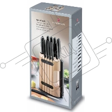 Набор ножей кухонных Victorinox Swiss Classic (6.7153.11) компл.:11шт с подставкой черный подар.коробка