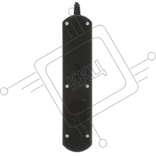 Удлинитель PC 1,5 м, 4 р, без выкл., 16А черный PC-2B-1,5M