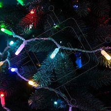 Гирлянда Нить 10м, 100 LED, цвет: RGB. свечение с динамикой  (при использовании контроллера), 230 В