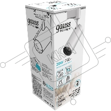 Светильник GAUSS трековый цилиндр 20W 1760lm 4000K 180-220V IP20 65*206мм белый LED 1/40 TR083