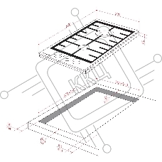 Варочная поверхность Kuppersberg FS 36 X, газ, High-Tech, 29 см, автоматический электроподжиг, газ-контроль, форсунки под сжиженый газ, SABAF конфорки, чугунные решетки, цвет нержавеющая сталь, цвет фурнитуры черный