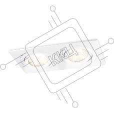 Встраиваемый поворотный точечный светильник Ambrella light TN102626/2 WH белый GU5.3 175*95*28