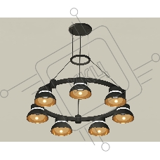 Светильник Ambrella light XR92051402/7 SBK/PYG/CL черный песок/золото желтое полированное/прозрачный GX53 (A9205,C9238,N8145)