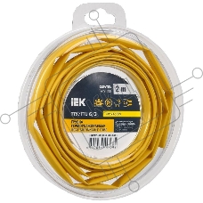 Трубка термоусадочная ТТУ нг-LS 6/3 желт. (уп.2м) IEK UDR12-006-003-002-K05-T