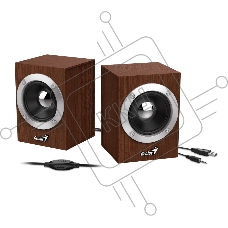 Колонки GENIUS SP-HF280 wooden USB {Проводной пульт регулировки громкости для легкого управления}