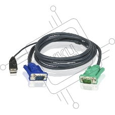 Кабель KVM ATEN 2L-5205U USB(тип А Male)+HDB15(Male) (-)  SPHD15(Male) 5,0м., черный.