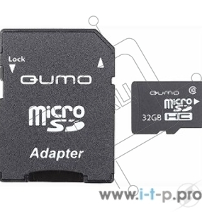 Флэш карта Micro SecureDigital 32Gb QUMO QM32GMICSDHC10U1 {MicroSDHC Class 10 UHS-I, SD adapter}