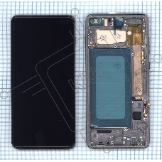 Дисплей для Samsung Galaxy S10 Plus SM-G975F в сборе с тачскрином и рамкой TFT черный (без сканера)