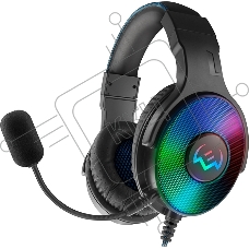 Игровые наушники SVEN AP-U1500MV с микрофоном черные (USB, LED, 7.1, mini jack O 3,5 мм (4 pin), 50 мм, RGB подсветка)