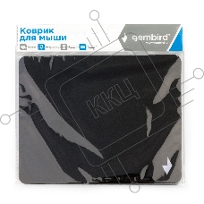 Коврик для мыши Gembird MP-BLACK-S, черный, 220х180х2мм, ткань+резина, пакет