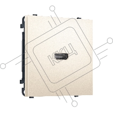 Комплект механизма розетки HDMI 2.1 SIGMA Жемчужно-кремовый 30V/900MS 4K-120HZ 8K-60Hz QUANT PRO (SP2540, PR223)
