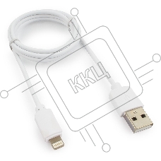 Кабель USB Гарнизон GCC-USB2-AP2-1M-W AM/Lightning, для iPhone5/6/7, IPod, IPad, 1м, белый, пакет