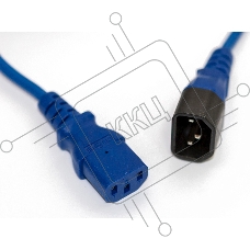 Кабель Hyperline PWC-IEC13-IEC14-0.5-BL кабель питания монитор-компьютер IEC 320 C13 - IEC 320 C14 (3x0.75), 10A, прямая вилка, 0.5 м, цвет синий