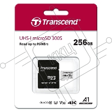 Флеш карта microSD 256GB Transcend microSDXC Class 10 UHS-I U3, V30, A1, (SD адаптер), TLC