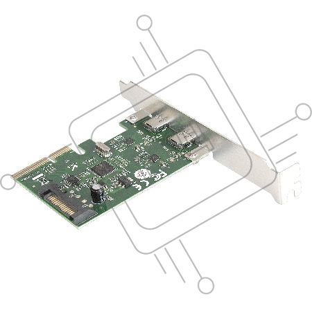 Контроллер ExeGate EXE-313 PCI-Ex4, 2*USB3.1 Type-C ext, разъем доп.питания (OEM)