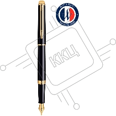 Ручка перьевая Waterman Hemisphere (CWS0920610) Mars Black GT F сталь нержавеющая подар.кор.