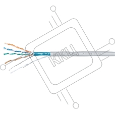 Кабель витая пара экранированная Cabeus FTP-4P-Cat.5e-SOLID-LSZH-GY FTP (F/UTP), категория 5e, 4 пары (24 AWG), одножильный, серый, экран - фольга, LSZH, нг(А)-HF, (305 м)