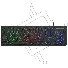 Клавиатура с подсветкой Gembird KB-240L, USB, черный, 104 клавиши, подсветка Rainbow, круглые клавиши, кабель 1.5м