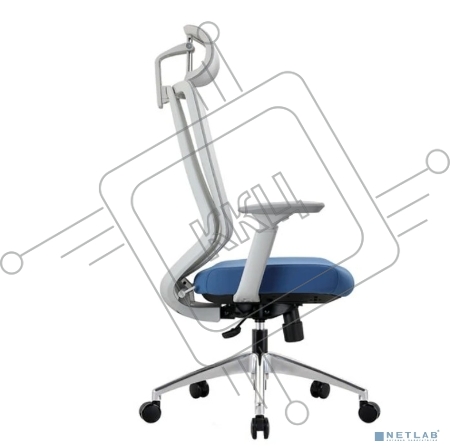 Кресло Chairman CH580 серый пластик, серый/голубой
