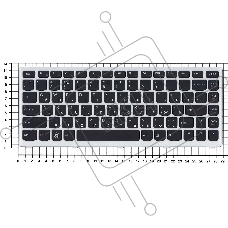 Клавиатура для ноутбука Lenovo IdeaPad U310 черная с серой рамкой
