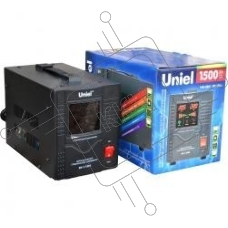 Стабилизатор напряжения UNIEL (3109) RS-1/1500 - 1,5 кВА.(Однофазный электронны(релейный)стабилизатор,цифровой дисплей,номинальная мощность 1,5кВА,диапазон входного напряжения 140-260В,выходное напряжение 220+8%В,частота 50/60Гц,точность стабилизации 8%,М