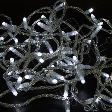 Гирлянда «Нить» 10 м, 200 LED, прозрачный ПВХ, цвет свечения белый с эффектом мерцания (каждый 5-й) NEON-NIGHT