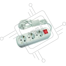 Удлинитель 3х2м с заземл. с выкл.16А IP20 Makel MGP212
