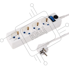 Сетевой фильтр PROconnect STANDARD 4 гнезда, 3 м, 3х0.75 мм², с/з + автовыкл., белый
