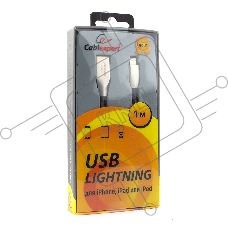 Кабель Cablexpert для Apple CC-G-APUSB01Bk-1M, AM/Lightning, серия Gold, длина 1м, черный, блистер