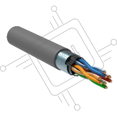Кабель связи витая пара F/UTP экранир. (24AWG) кат.5е 4х2х0.52 ож PVC (305м) сер. (м) ITK LC1-C5E04-311
