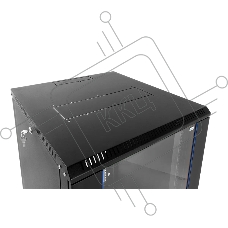 Шкаф телекоммуникационный настенный разборный ЦМО 18U (600 х 350) дверь стекло, цвет черный (ШРН-Э-18.350-9005)