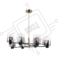 Люстра Ambrella light LH57043/8 BK/DBS/SM черный/темная латунь/дымчатый E14/8 max 40W D830*710