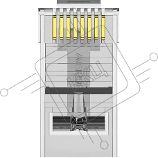 Коннектор Vention RJ45 (8p8c), cat. 5e, под витую пару (50шт.)